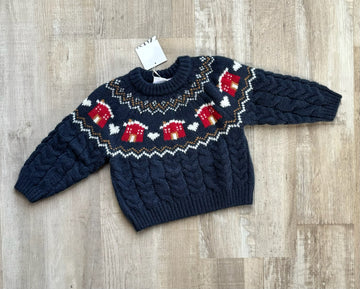Zara Navy House Sweater - NEW