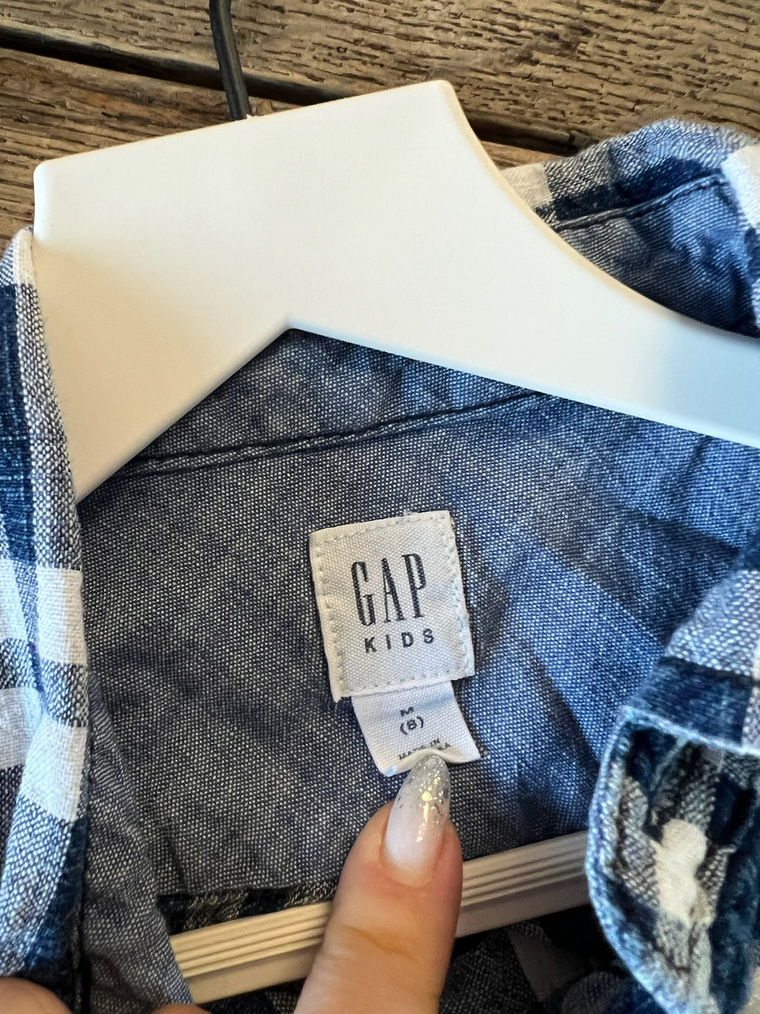 Gap Blue Plaid Button Down