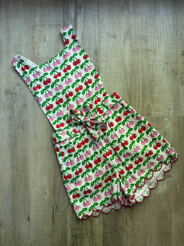 Mini Boden Cherry Linen Romper