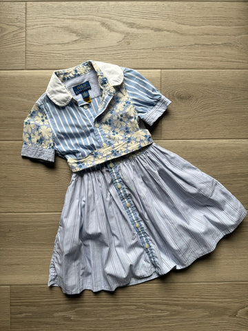 Ralph Lauren Blue Floral Stripe Dress