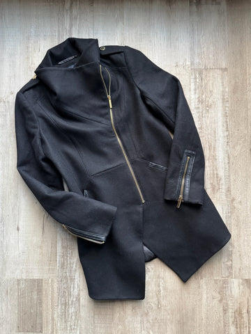 French Connection Wool Black Coat