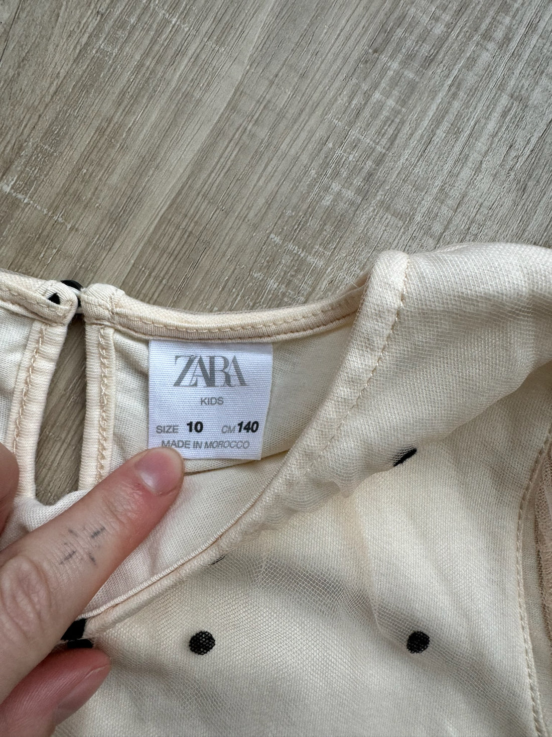 Zara Cream Black Dot Top