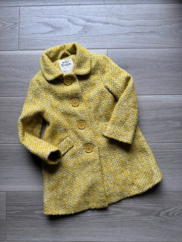 Mini Boden Yellow Tweed Coat