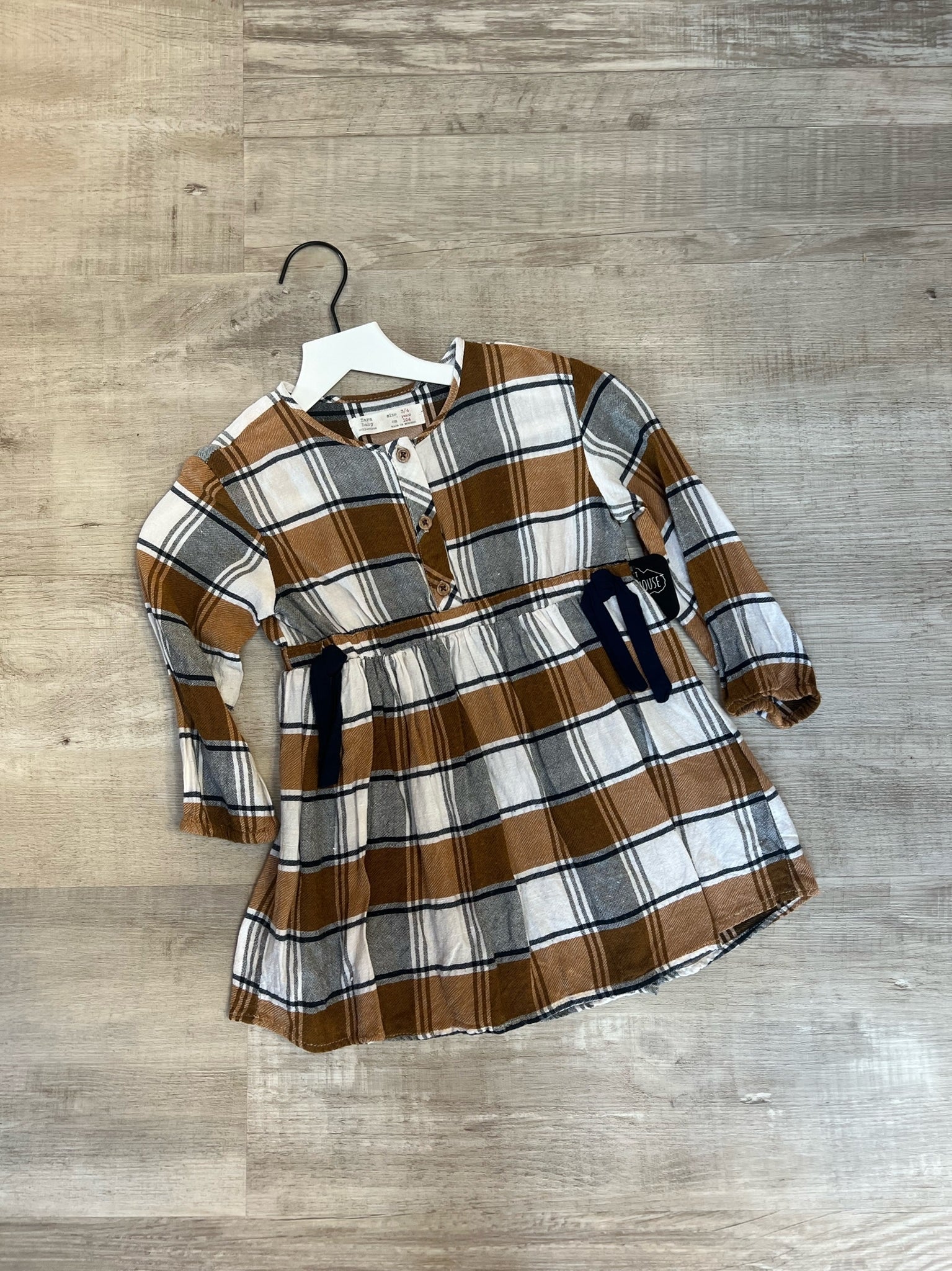 Zara Brown Plaid Dress