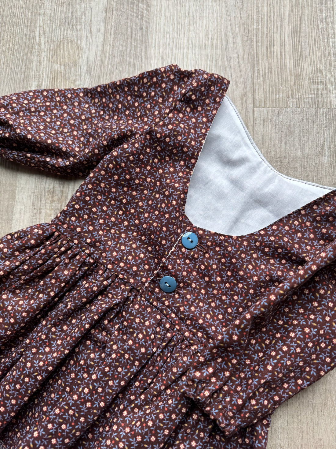 Handmade Brown Floral Peplum Top