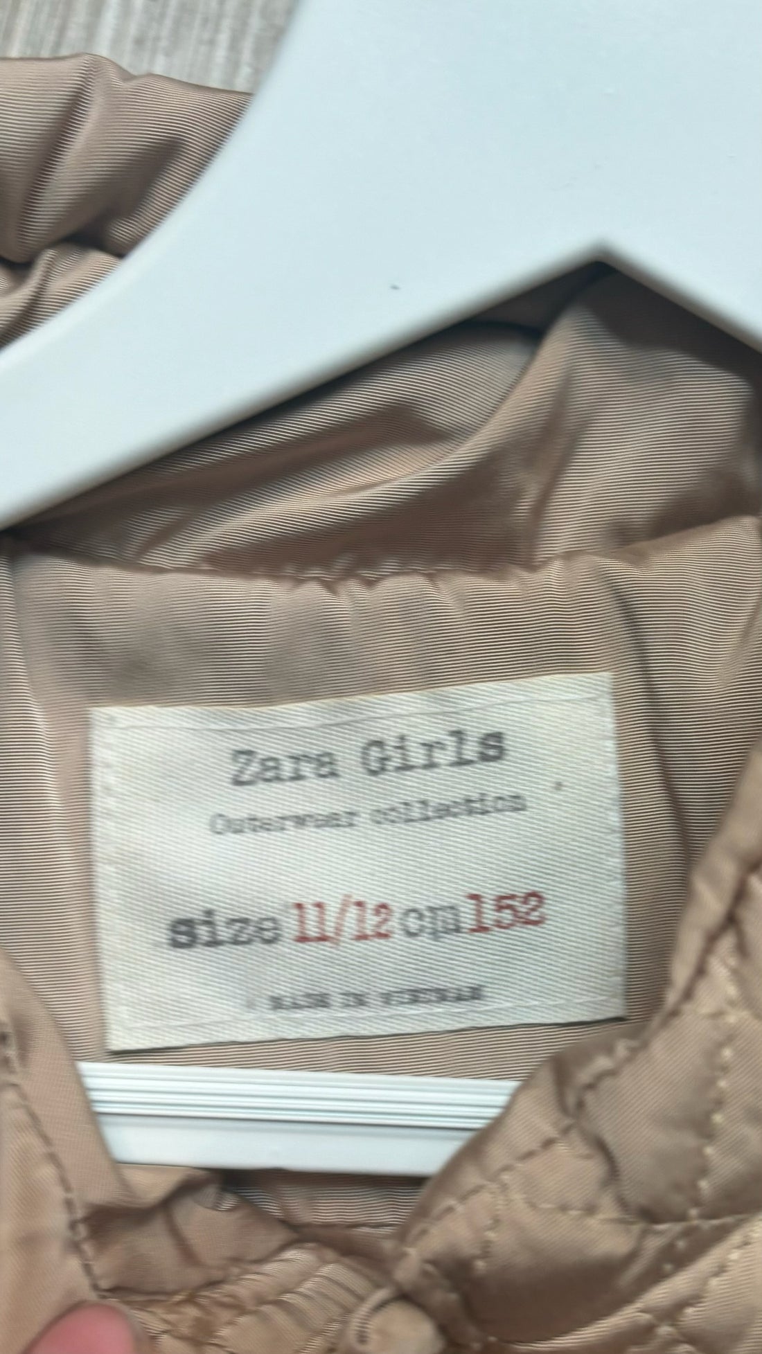 Zara Tan Quilted Coat