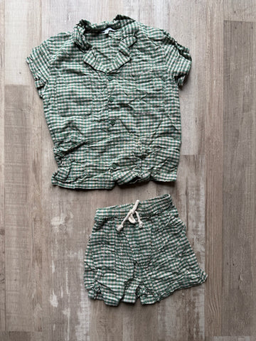 Bebe Organic Green Checkered Set