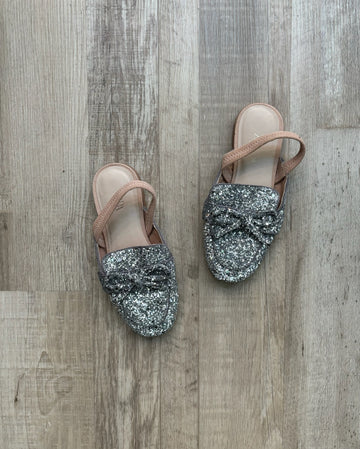 Zara Silver Glitter Slides