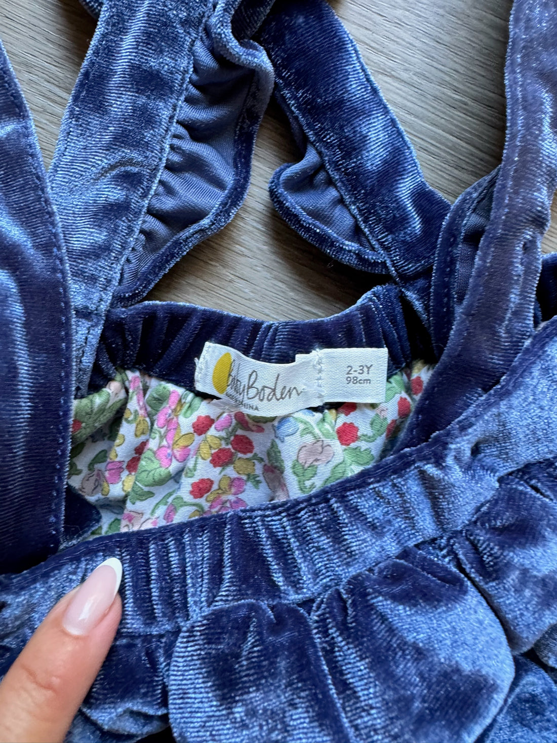 Mini Boden Blue Velour Skirt