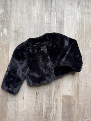 Janie & Jack Black Fur Coat