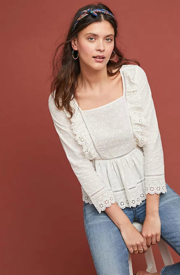 Anthropologie Eyelet Blouse