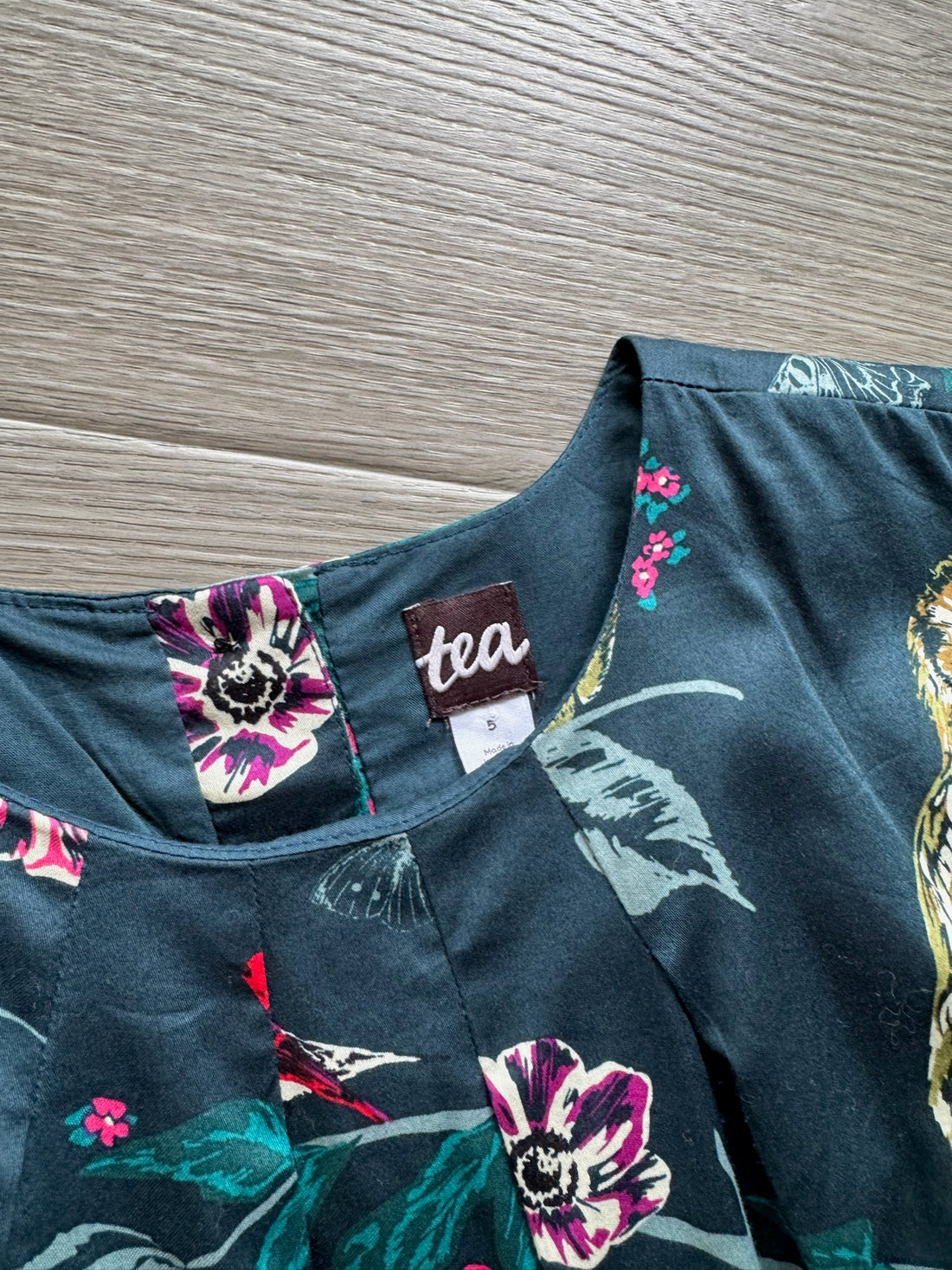Tea Collection Green Floral Dress