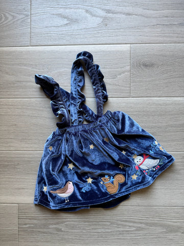Mini Boden Blue Velour Skirt