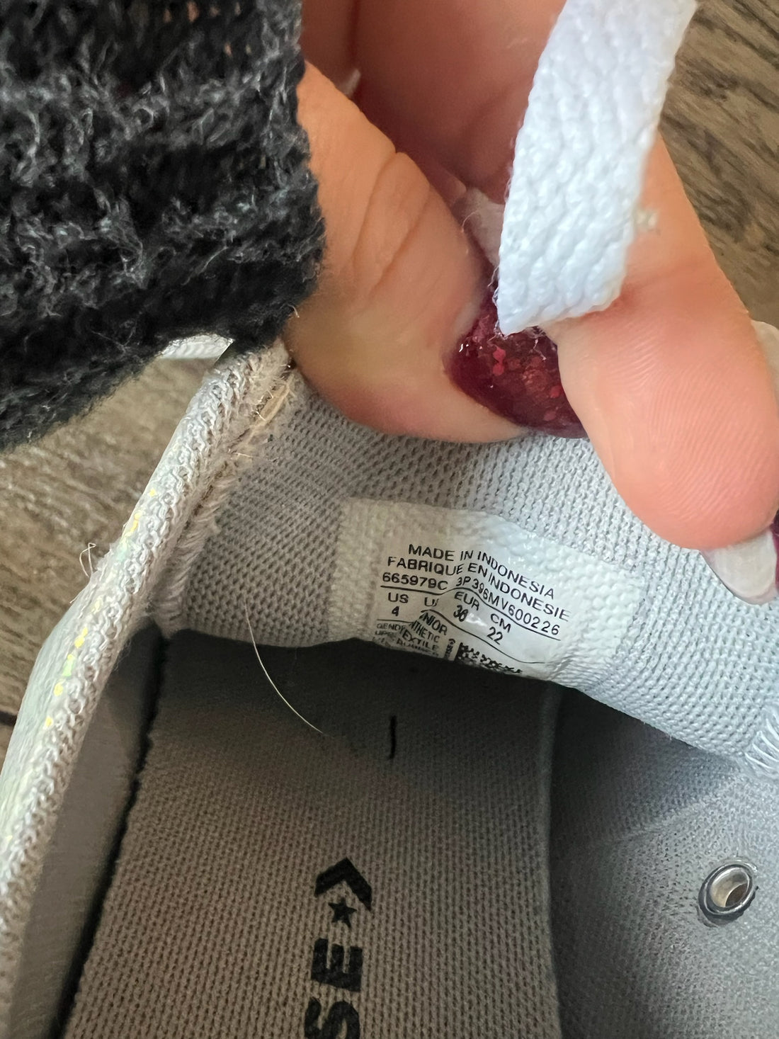Converse white glitter AS IS