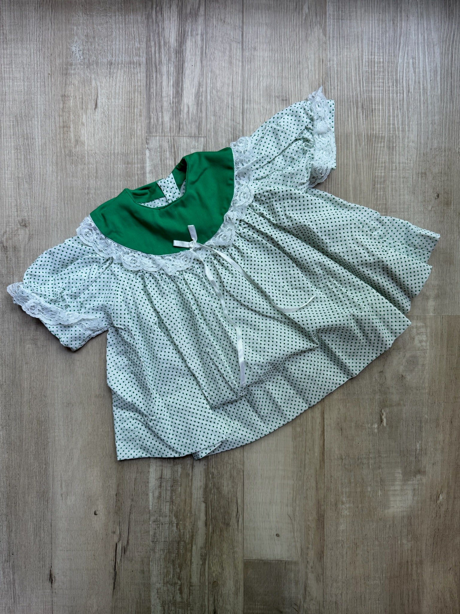 Vintage Green Swiss Dot Tunic Top