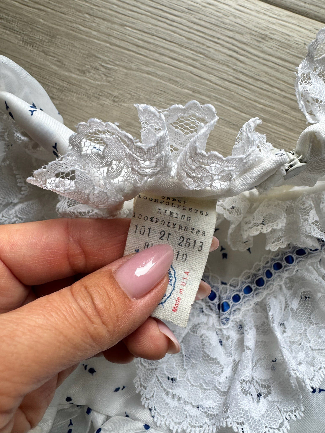 Vintage White W/ Blue Dress - AS IS