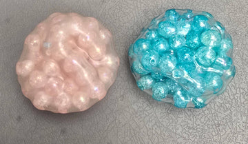 PINK & BLUE PEARLESCENT BEADS ASMR SQUISHY BALL