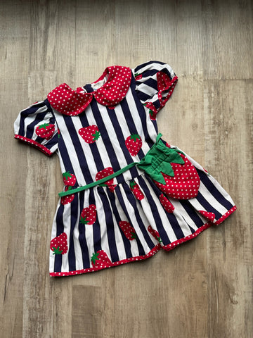 Vintage Strawberry Dress with Purse