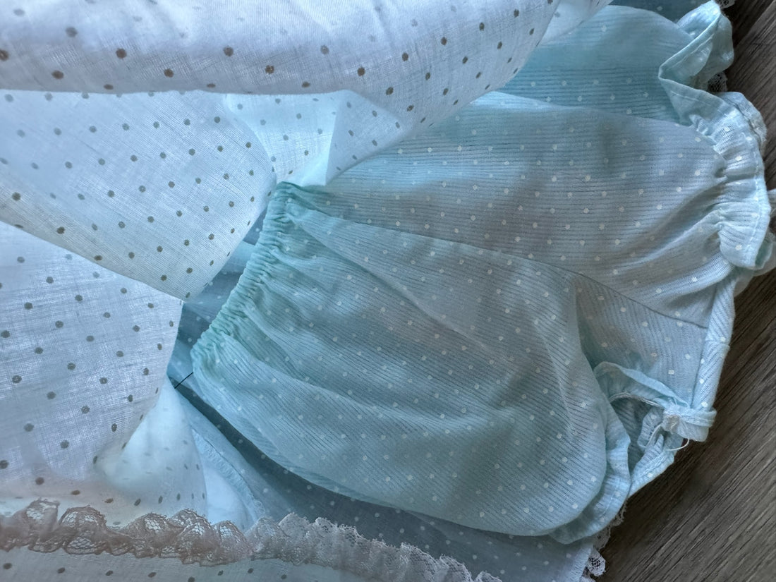Vintage Blue Swiss Dot Dress