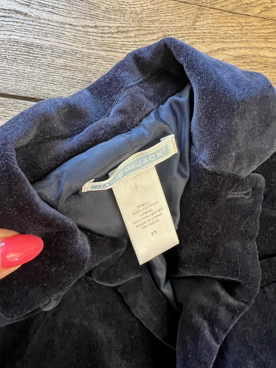 Janie & Jack Blue Velvet Blazer