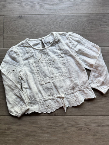 Zara White Eyelet Top