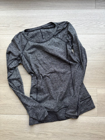 Lulu Heathered Grey Long Sleeve Top