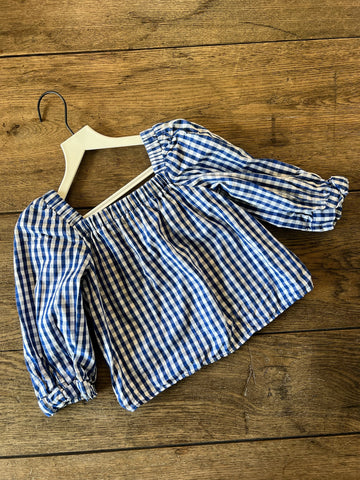Zara Blue Plaid Top