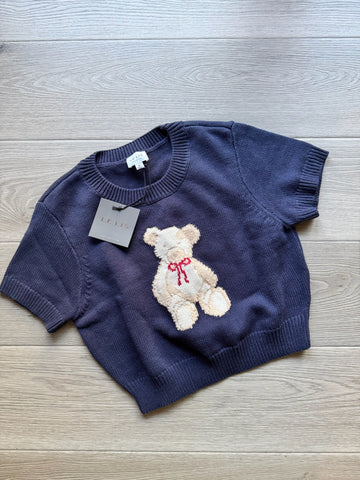 Le Lis Navy Knit Top - NEW