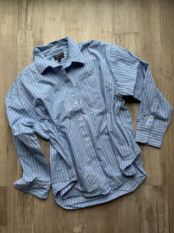 J Crew Blue Striped Button Down