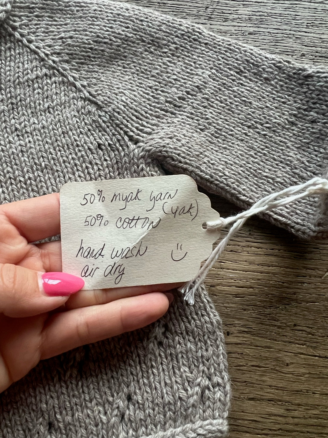 Hand Knit Yak/Cotton Sweater