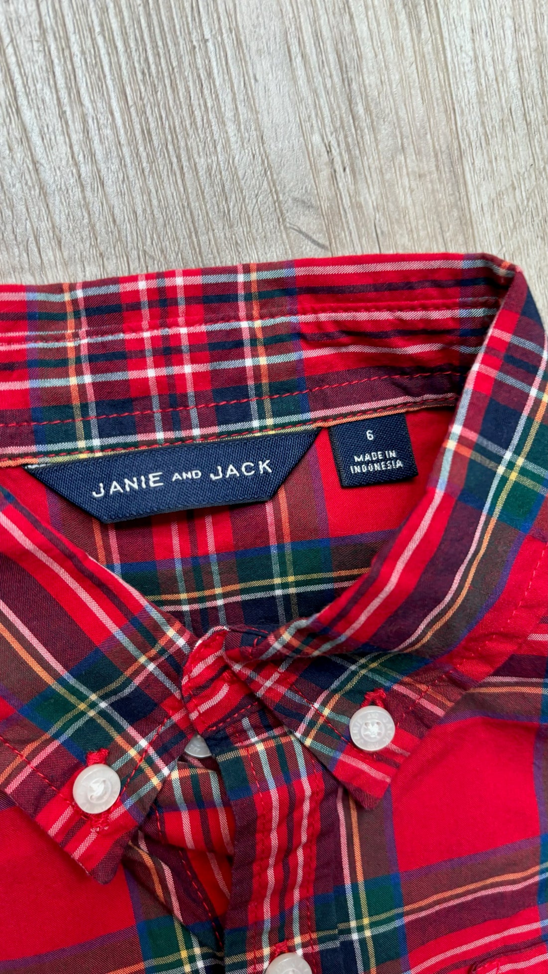 Janie & Jack Red Plaid Button Down