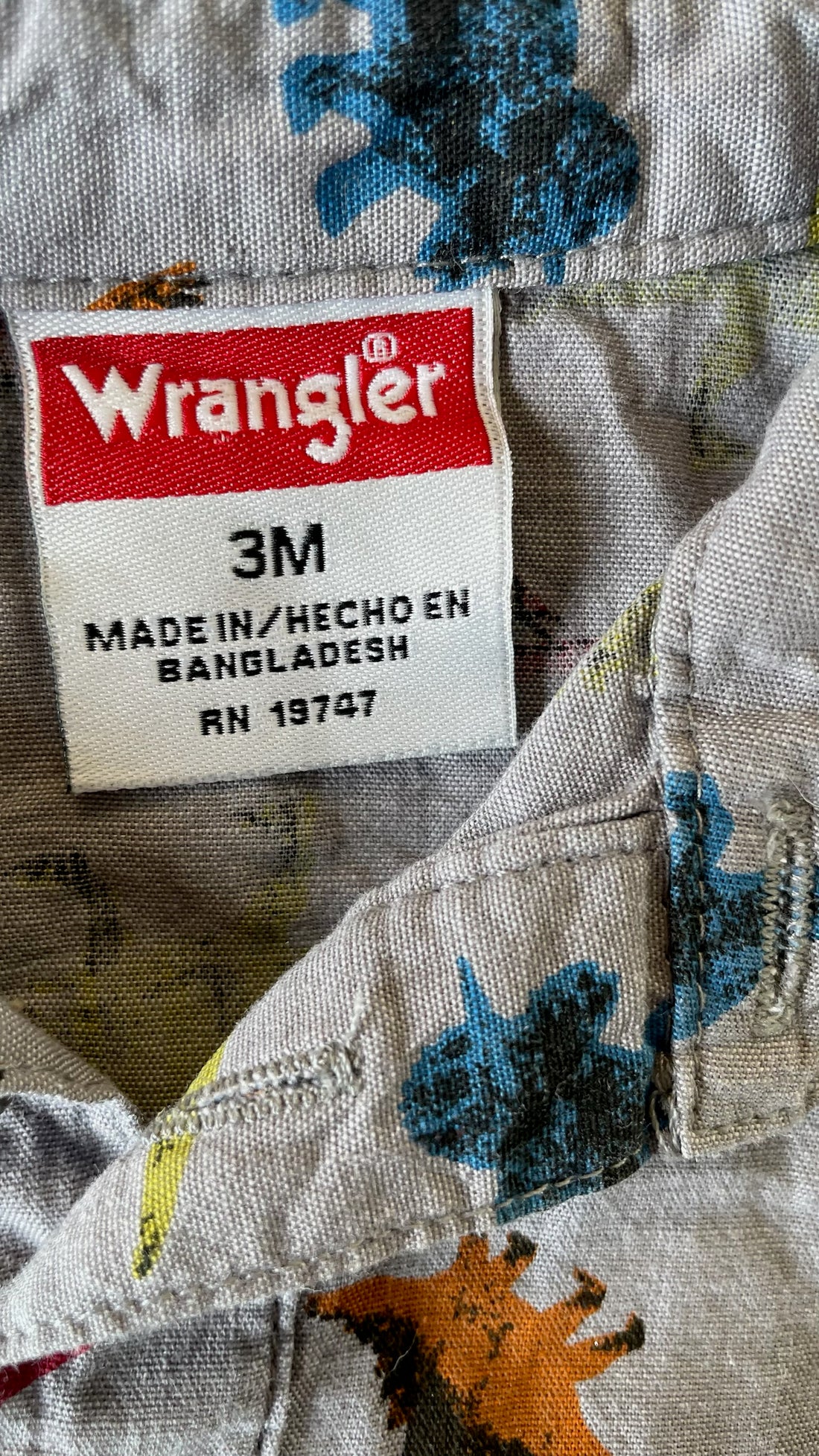 Wrangle Dino Onesie Button Down