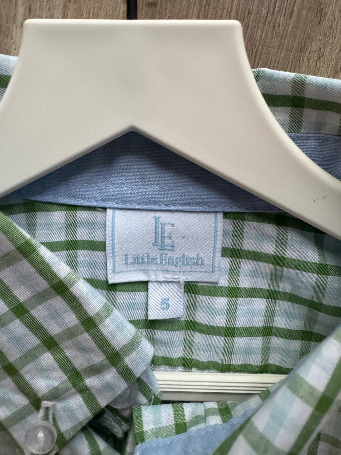 Little English Green Plaid Button Down