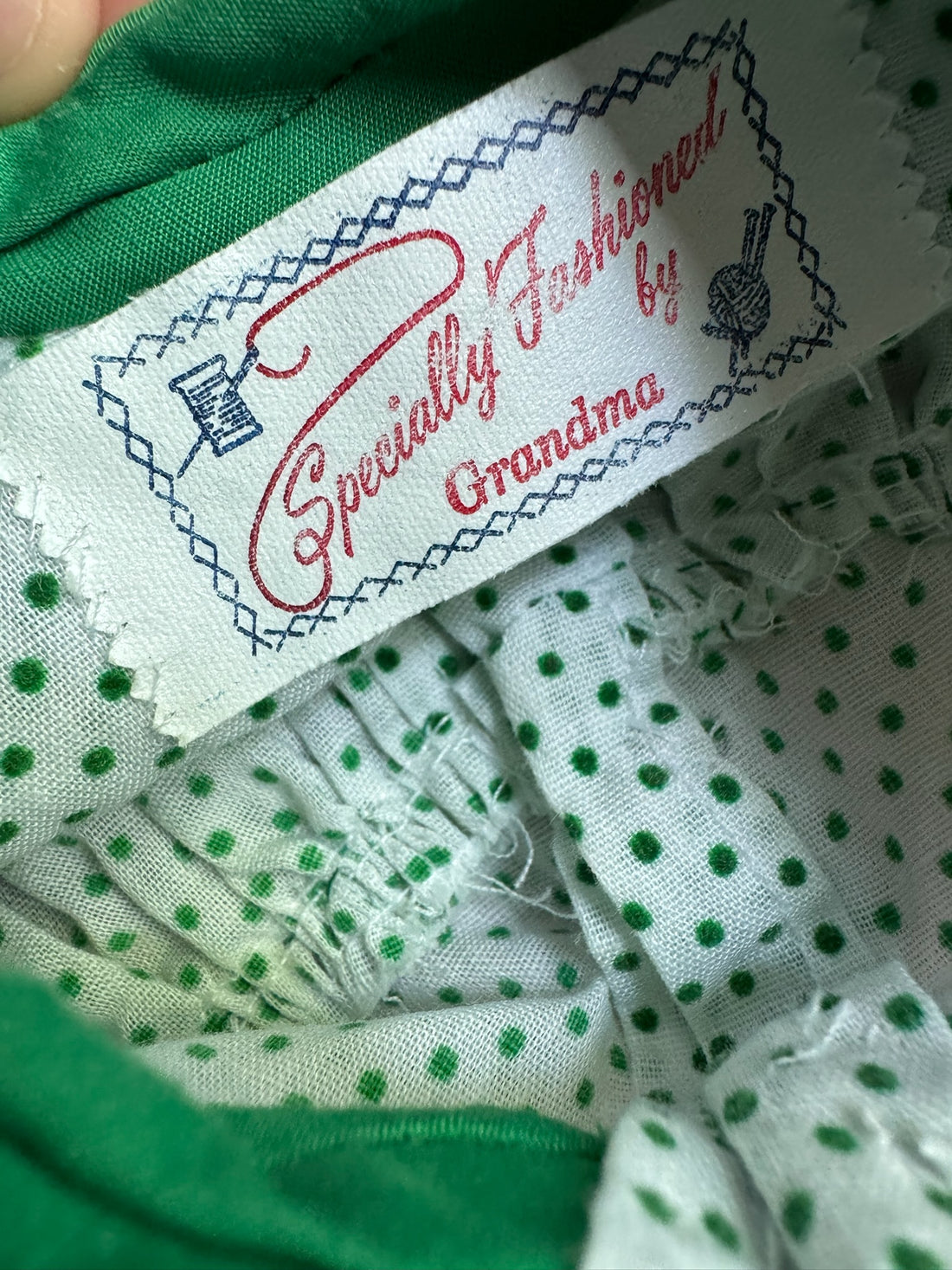 Vintage Green Swiss Dot Tunic Top