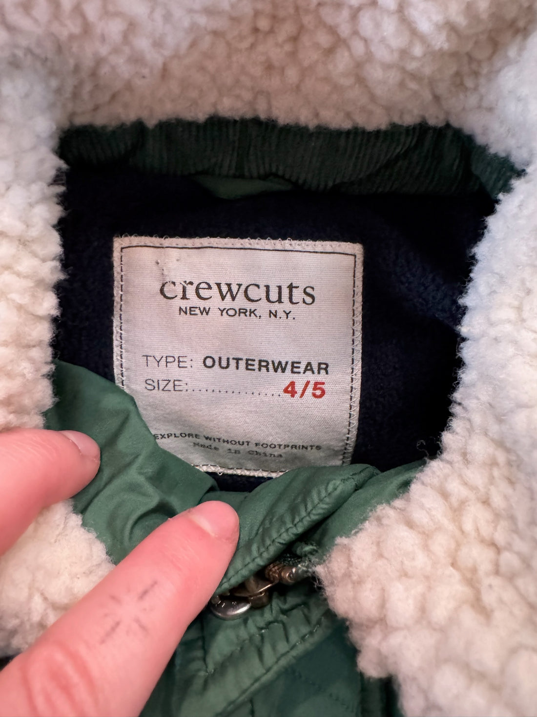 CrewCuts Green Puffer Coat