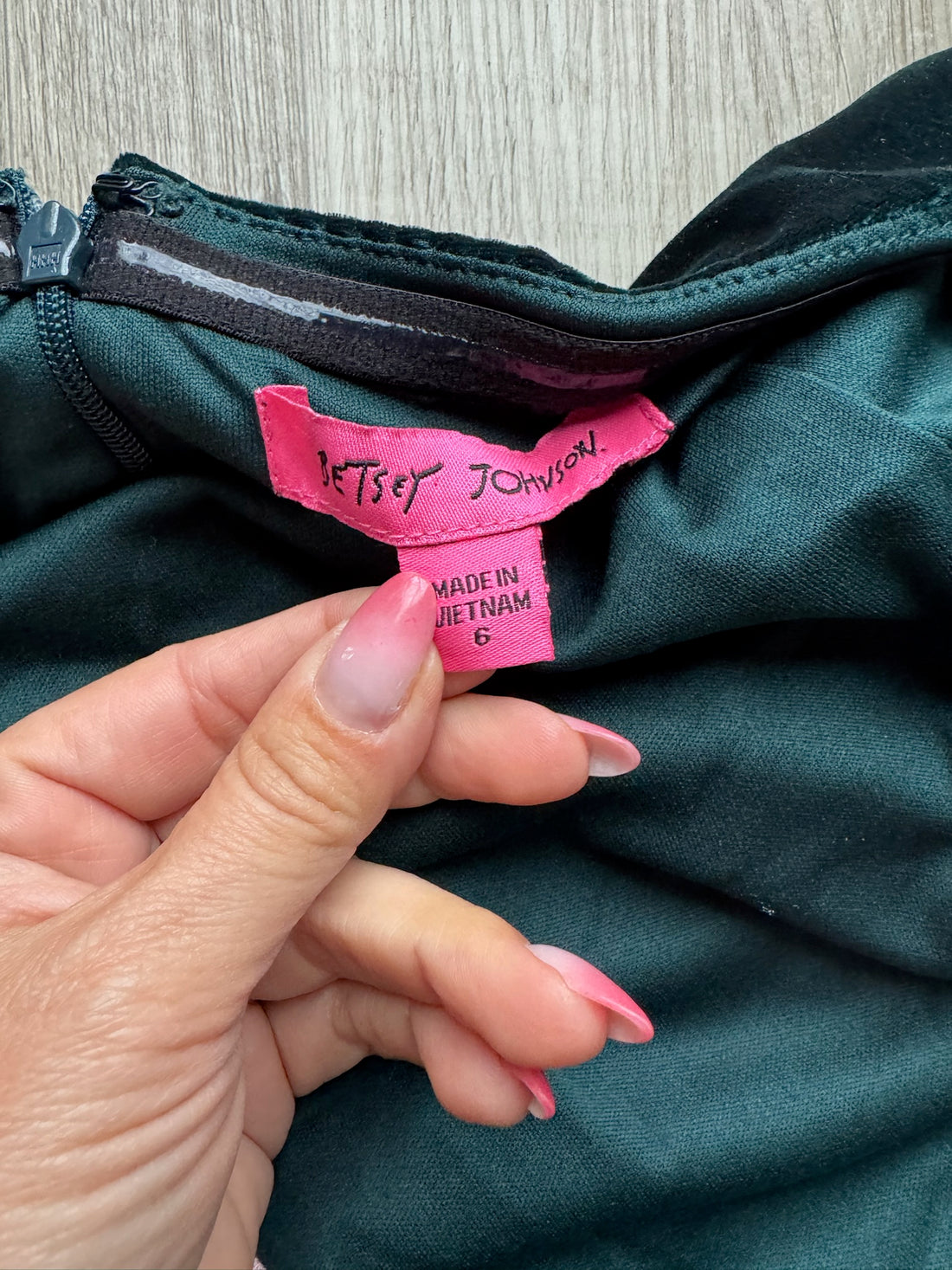 Betsy Johnson Green Velour Dress