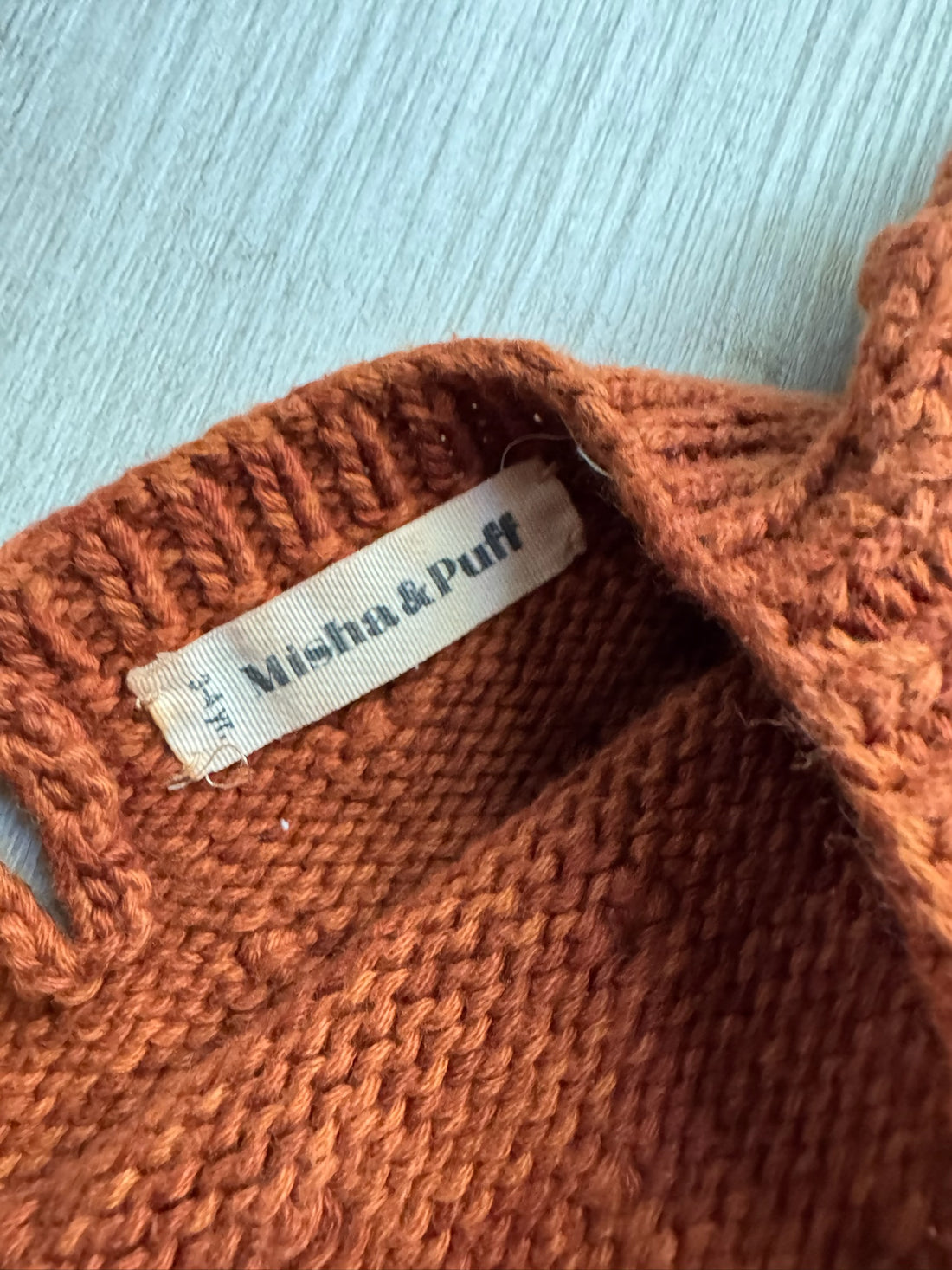 Misha & Puff Rust Popcorn Cotton Sweater