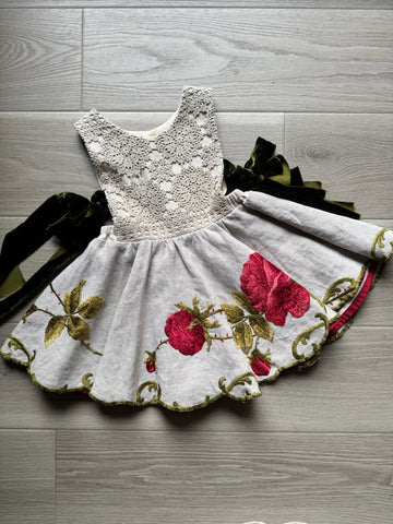 Wild Purple Vintage Handmade Rose Dress