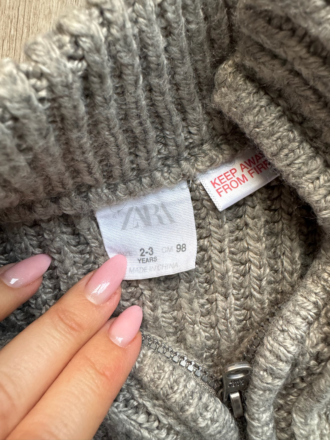 Zara Grey Half Zip Sweater