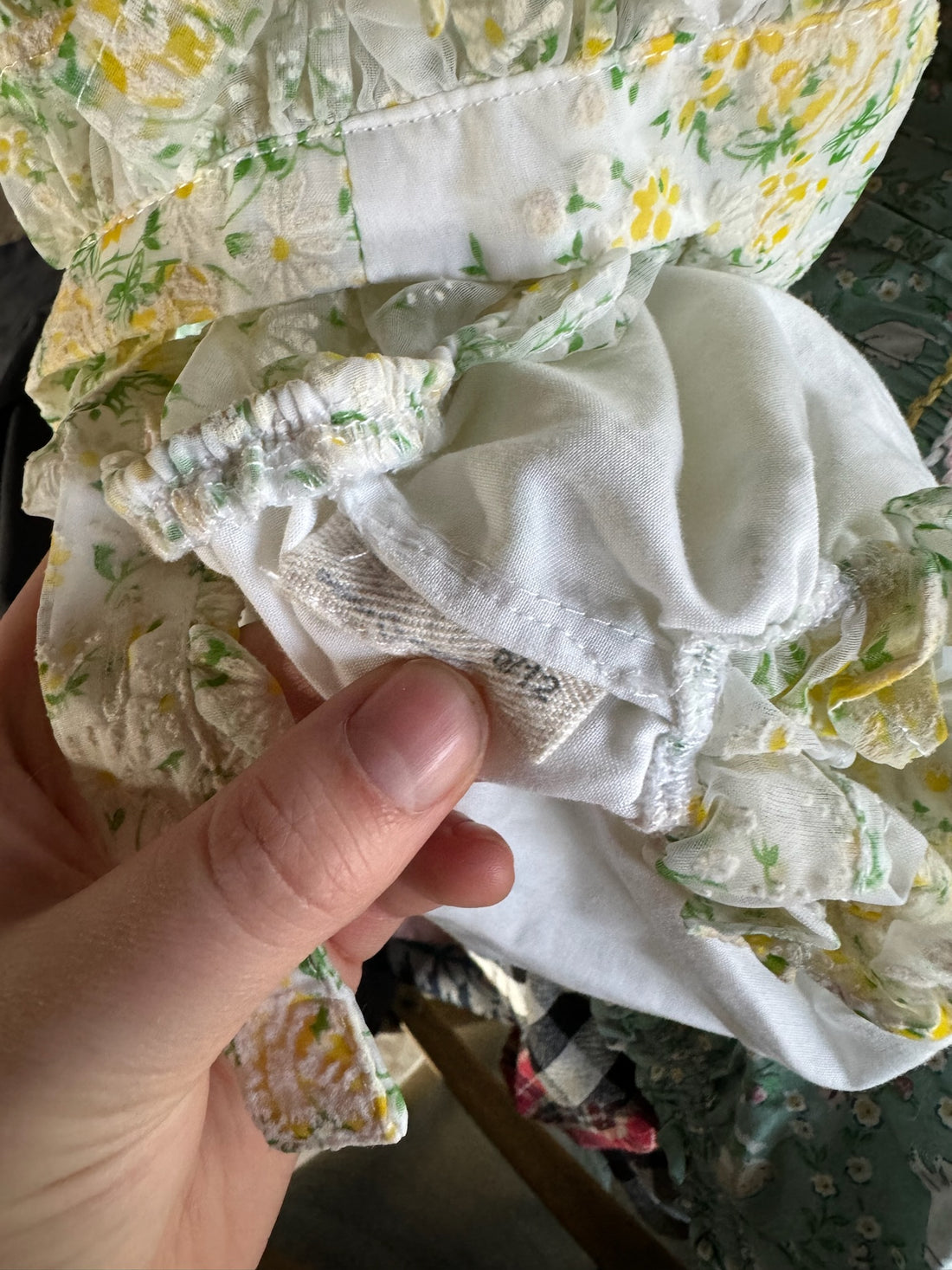 Numi Yellow Vintage Flocked Pinafore