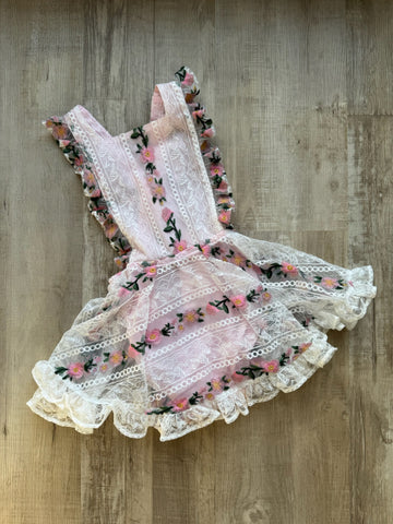 Numi Pink Flocked Pinafore