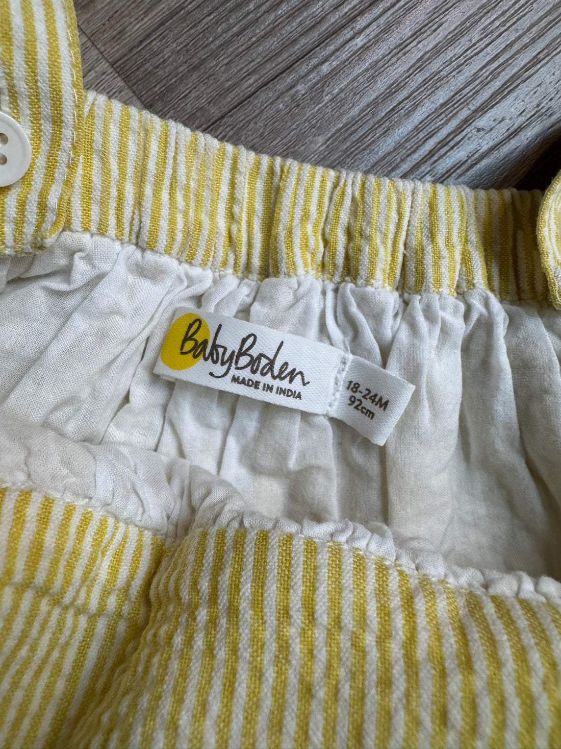 Baby Boden Yellow Seersucker Dress