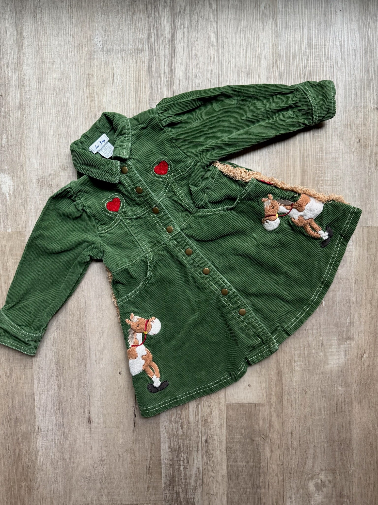 Le Top Vintage Green Horse Dress