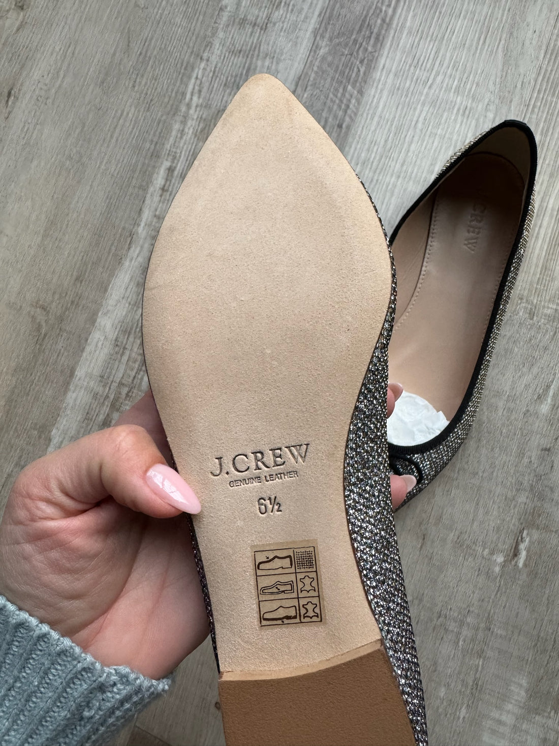 J Crew Silver Flats