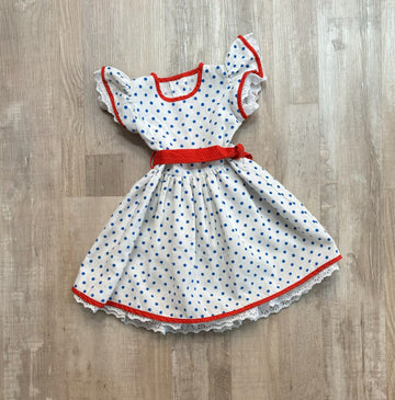 Vintage Blue Polka Dot Dress