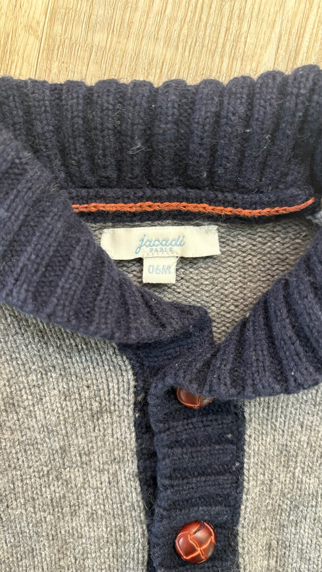 Jacadi Grey & Navy Cardigan