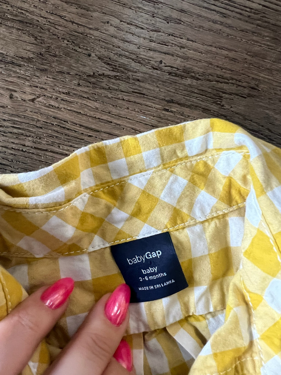 Baby Gap Yellow Plaid Button Down Onesie