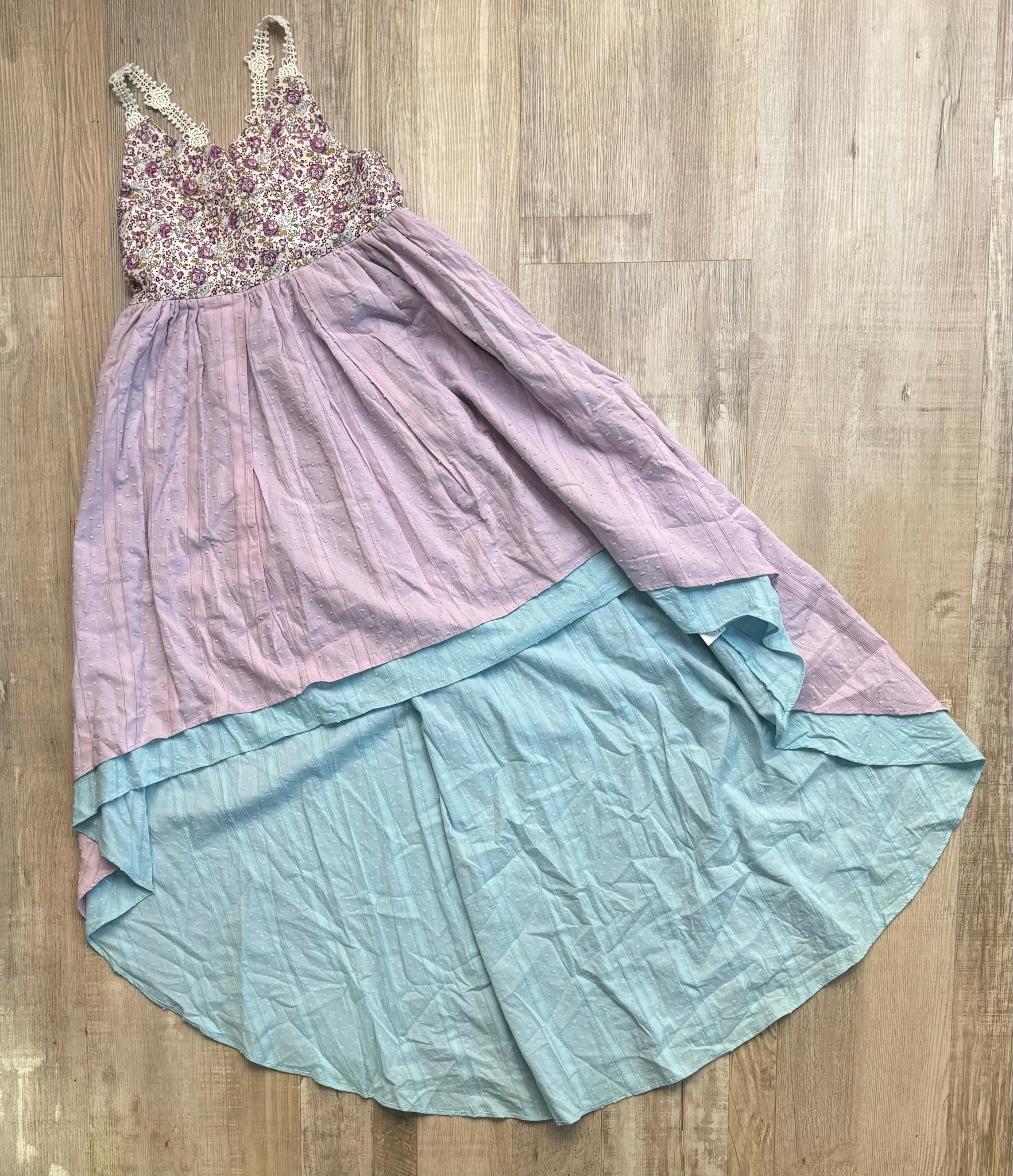 Mini Boho Purple / Blue Floral Dress