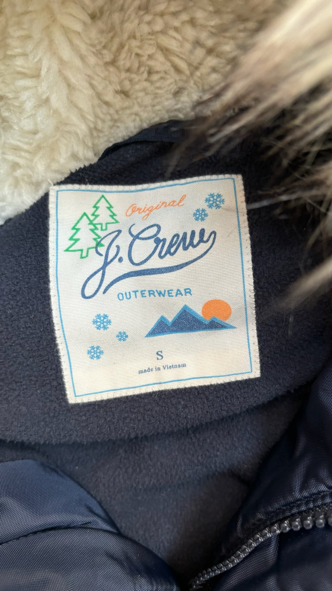 J Crew Navy Puffer Jacket