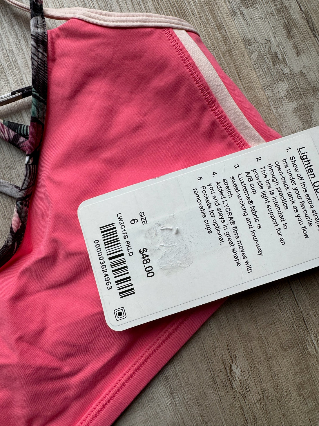 Lulu Pink Lighten Up Bra - NEW